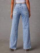 High Waist Straight Jeans with Pockets - Parsifale