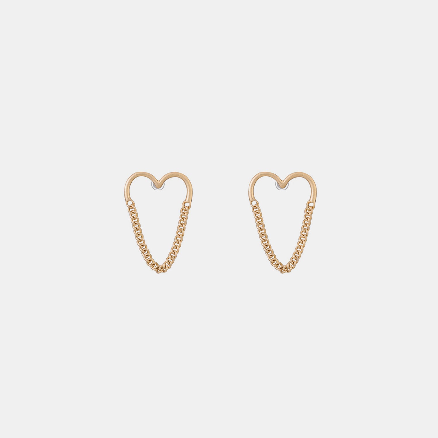 Heart Shape Gold-Plated Alloy Earrings