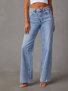 High Waist Straight Jeans with Pockets - Parsifale