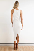 Slit Ribbed Round Neck Sleeveless Dress - Parsifale