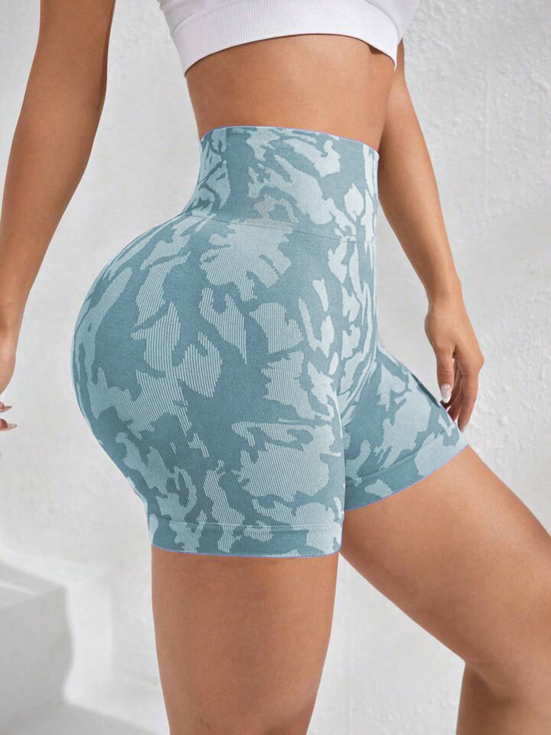 Printed High Waist Active Shorts - Parsifale