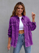 Distressed Drop Shoulder Denim Jacket - Parsifale