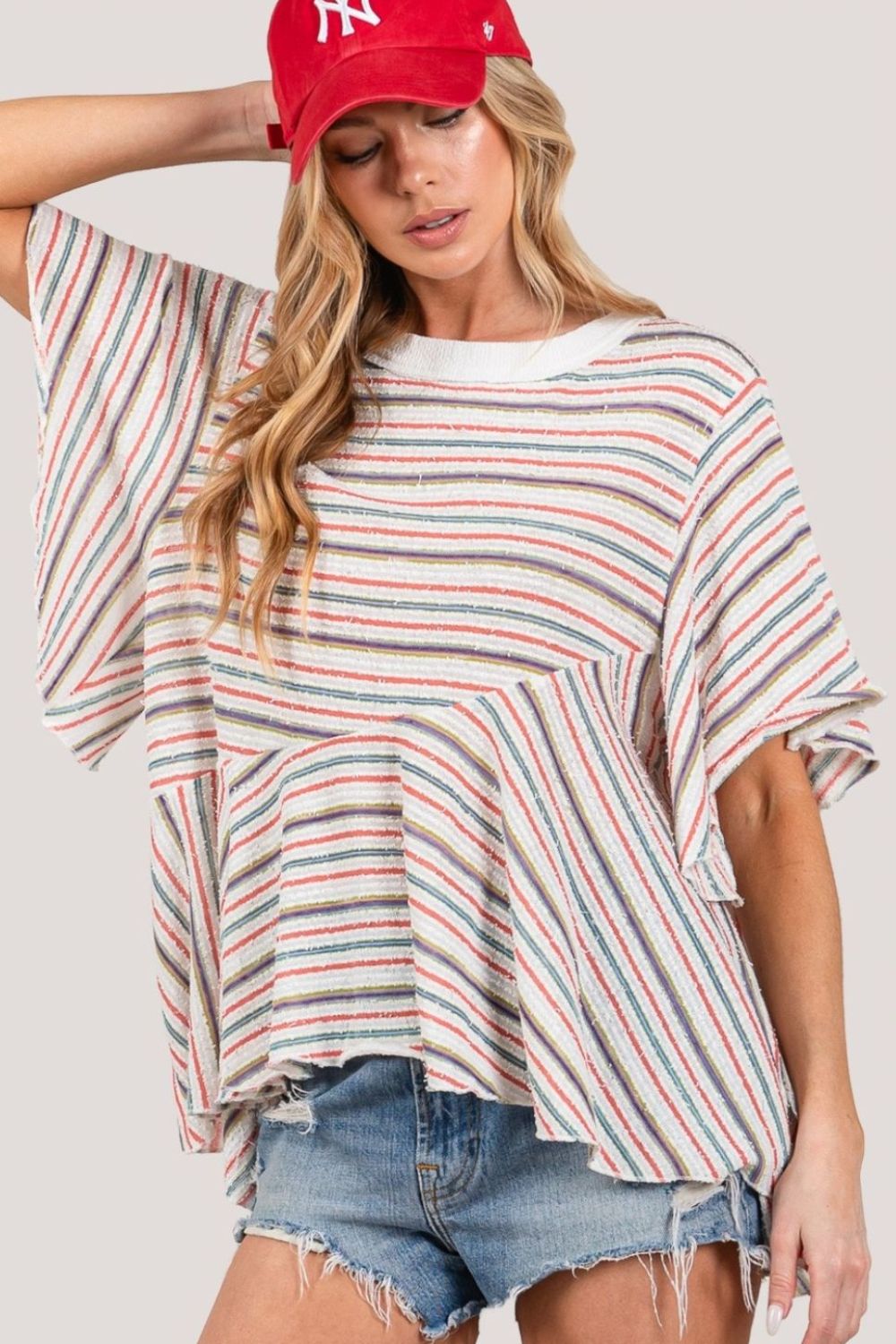 SAGE + FIG Full Size Round Neck Stripe Top - Parsifale