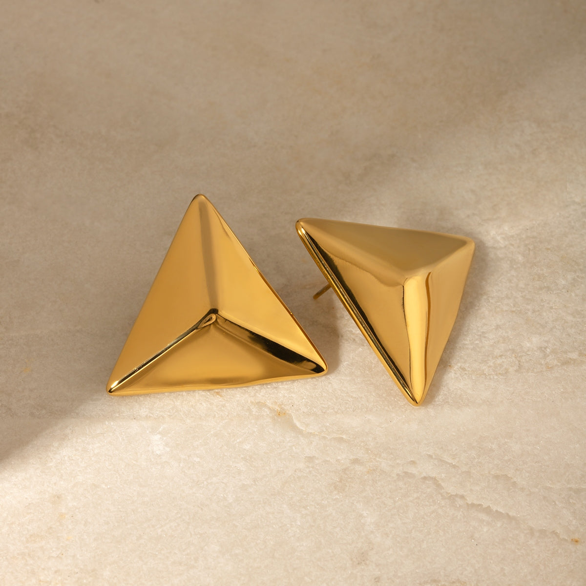 Stainless Steel 3D Triangle Earrings - Parsifale