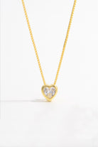 925 Sterling Silver Inlaid Zircon Heart Pendant Necklace - Parsifale