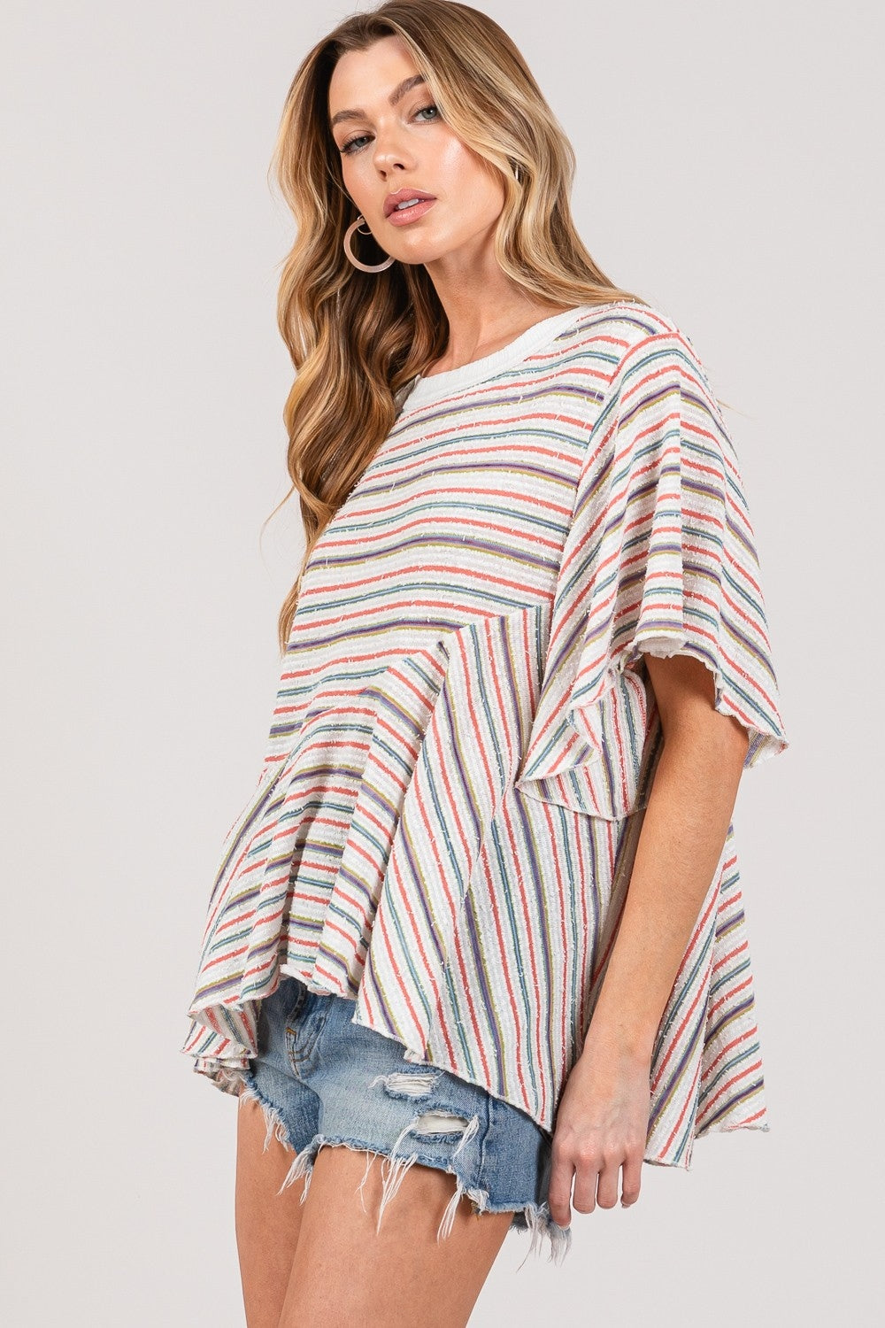 SAGE + FIG Full Size Round Neck Stripe Top - Parsifale