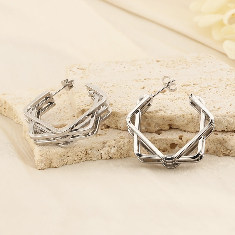 Titanium Steel Geometric Earrings