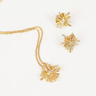 Starburst Gold-Plated Earrings and Necklace Set - Parsifale