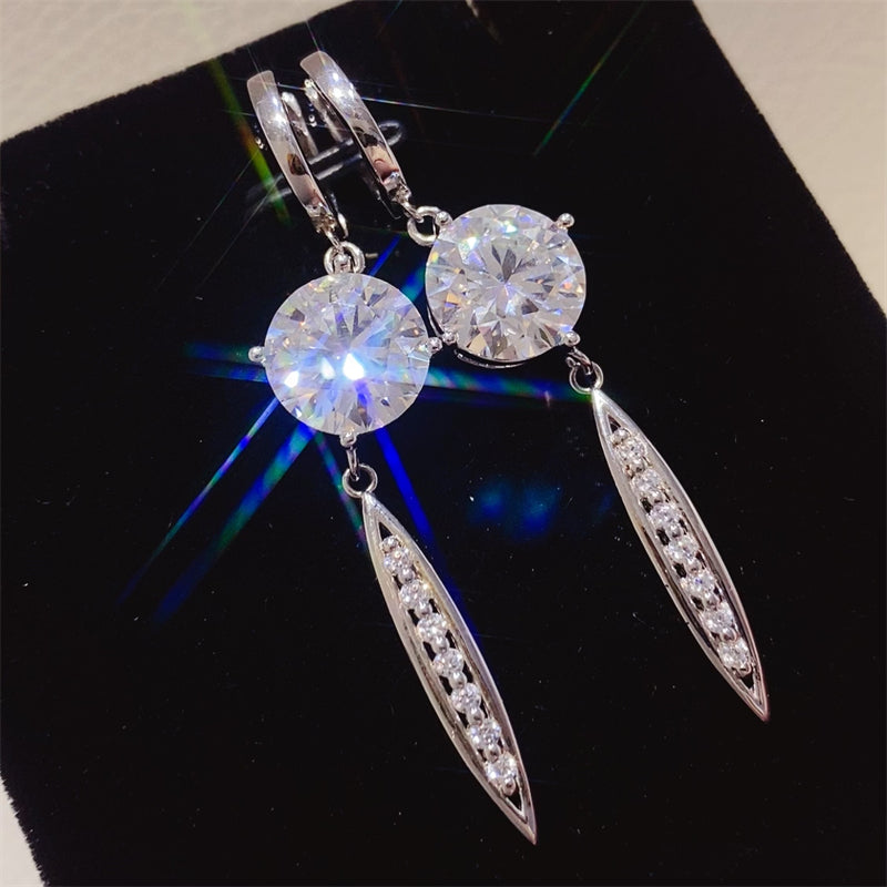 10 Carat Moissanite 925 Sterling Silver Earrings - Parsifale