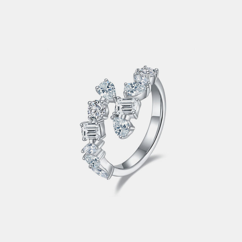 2.6 Carat Moissanite 925 Sterling Silver Bypass Ring - Parsifale