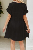 V-Neck Flounce Sleeve Cover-Up Dress - Parsifale