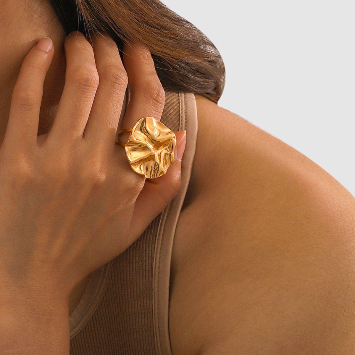 18K Gold-Plated Irregular Open Ring - Parsifale