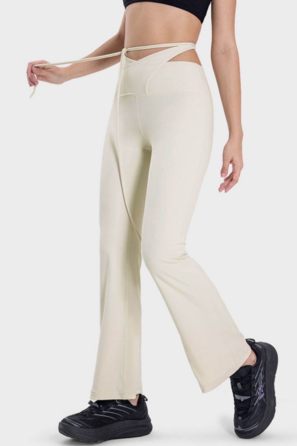 Tied Mid-Rise Waist Active Pants - Parsifale