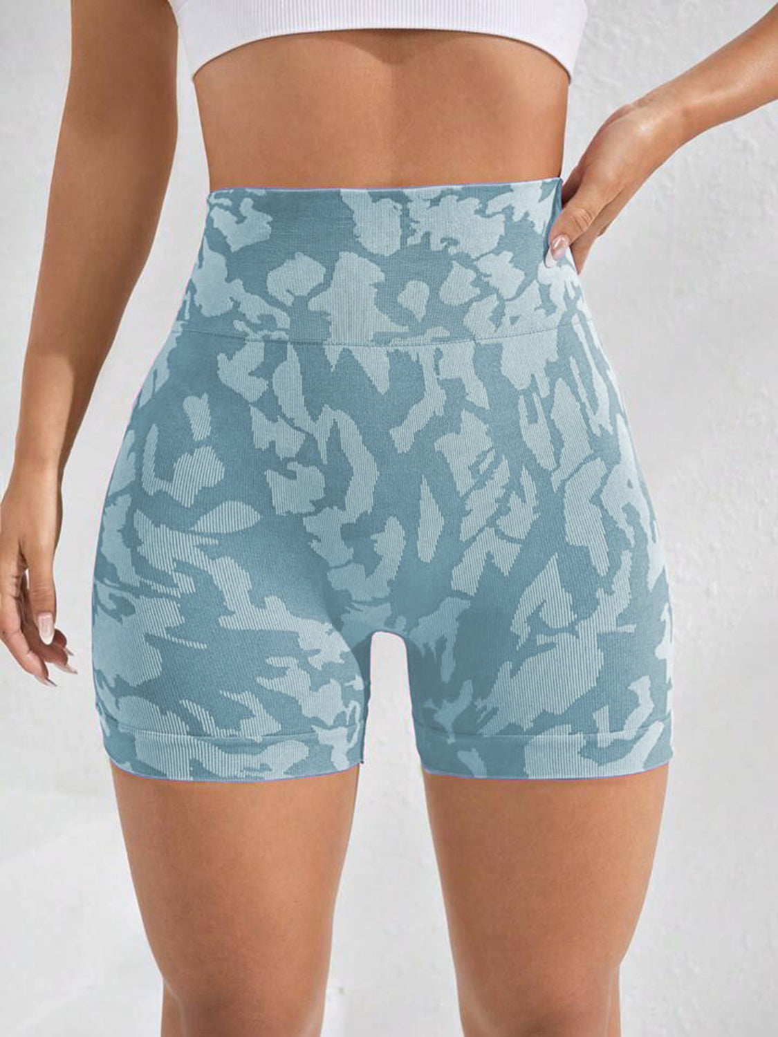 Printed High Waist Active Shorts - Parsifale