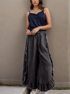 Drawstring Ruffled Wide Leg Jeans - Parsifale