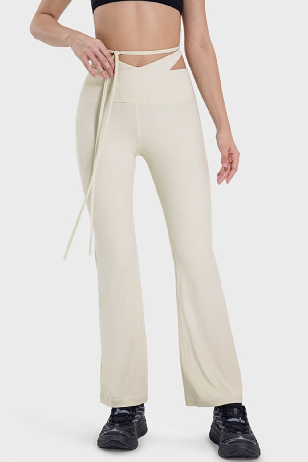 Tied Mid-Rise Waist Active Pants - Parsifale