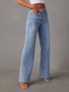 High Waist Straight Jeans with Pockets - Parsifale