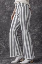 Raw Hem Star Applique Striped Jeans - Parsifale