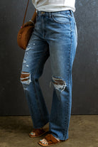 Distressed Raw Hem Jeans with Pockets - Parsifale