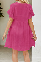 V-Neck Flounce Sleeve Cover-Up Dress - Parsifale