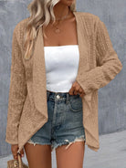 Eyelet Roll-Tab Sleeve Cardigan - Parsifale