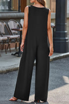 Full Size V-Neck Wide Strap Jumpsuit - Parsifale