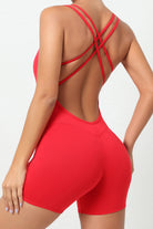 Crisscross Scoop Neck Sleeveless Active Romper - Parsifale