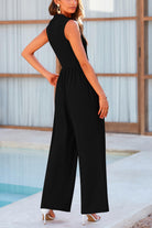 Mock Neck Sleeveless Wide Leg Jumpsuit - Parsifale