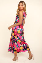 Haptics Pocketed Floral Round Neck Sleeveless Midi Dress - Parsifale