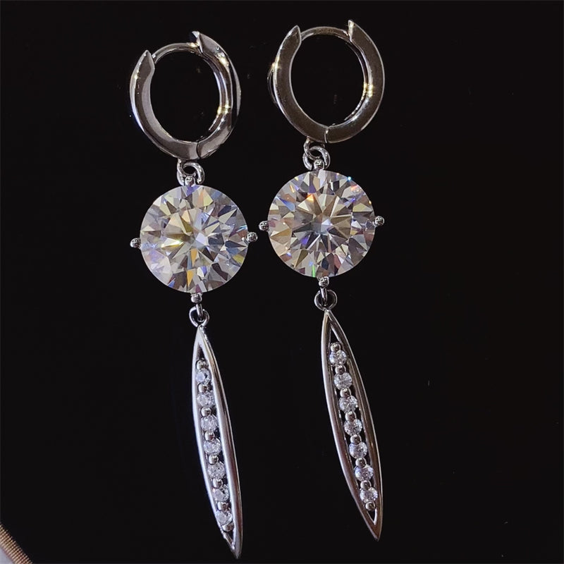 10 Carat Moissanite 925 Sterling Silver Earrings - Parsifale