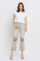 Lovervet Distressed Raw Hem Cropped Flare Jeans - Parsifale