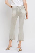 Lovervet Distressed Raw Hem Cropped Flare Jeans - Parsifale