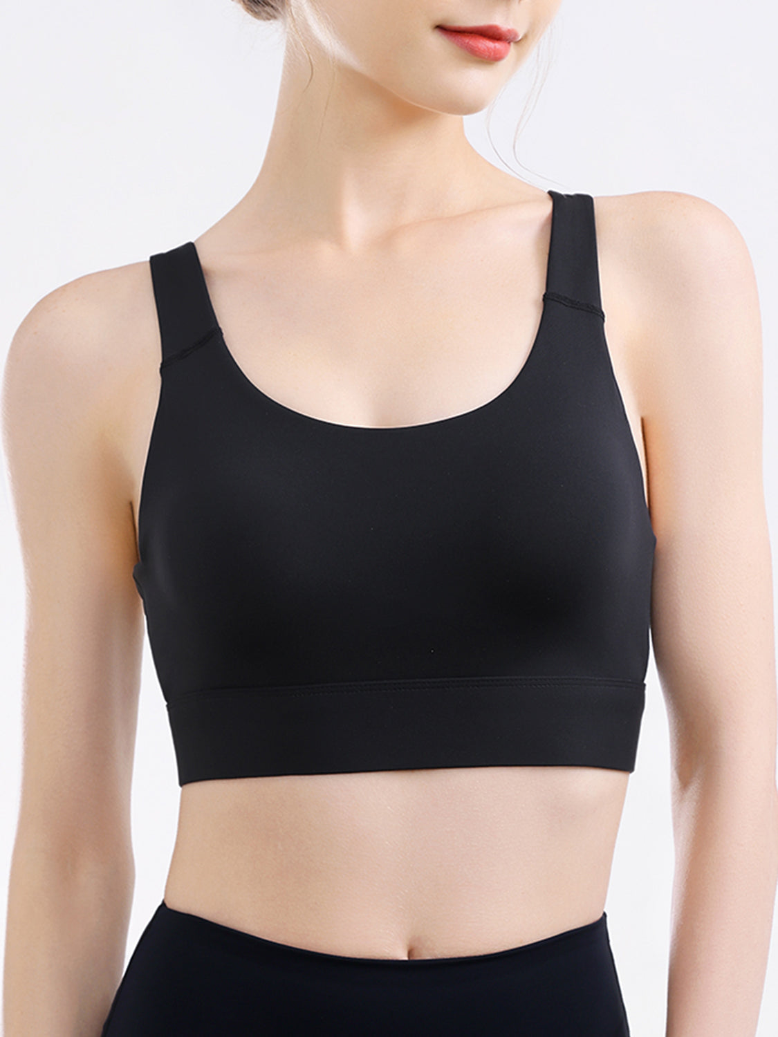 Scoop Neck Wide Strap Active Bra - Parsifale