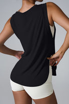 Slit Round Neck Active Tank - Parsifale