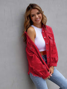 Distressed Drop Shoulder Denim Jacket - Parsifale