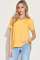 Basic Bae Bamboo Full Size V-Neck High-Low T-Shirt - Parsifale