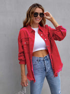 Distressed Drop Shoulder Denim Jacket - Parsifale