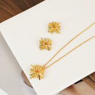 Starburst Gold-Plated Earrings and Necklace Set - Parsifale