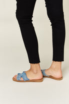 Forever Link Raw Trim Denim H-Band Flat Sandals - Parsifale