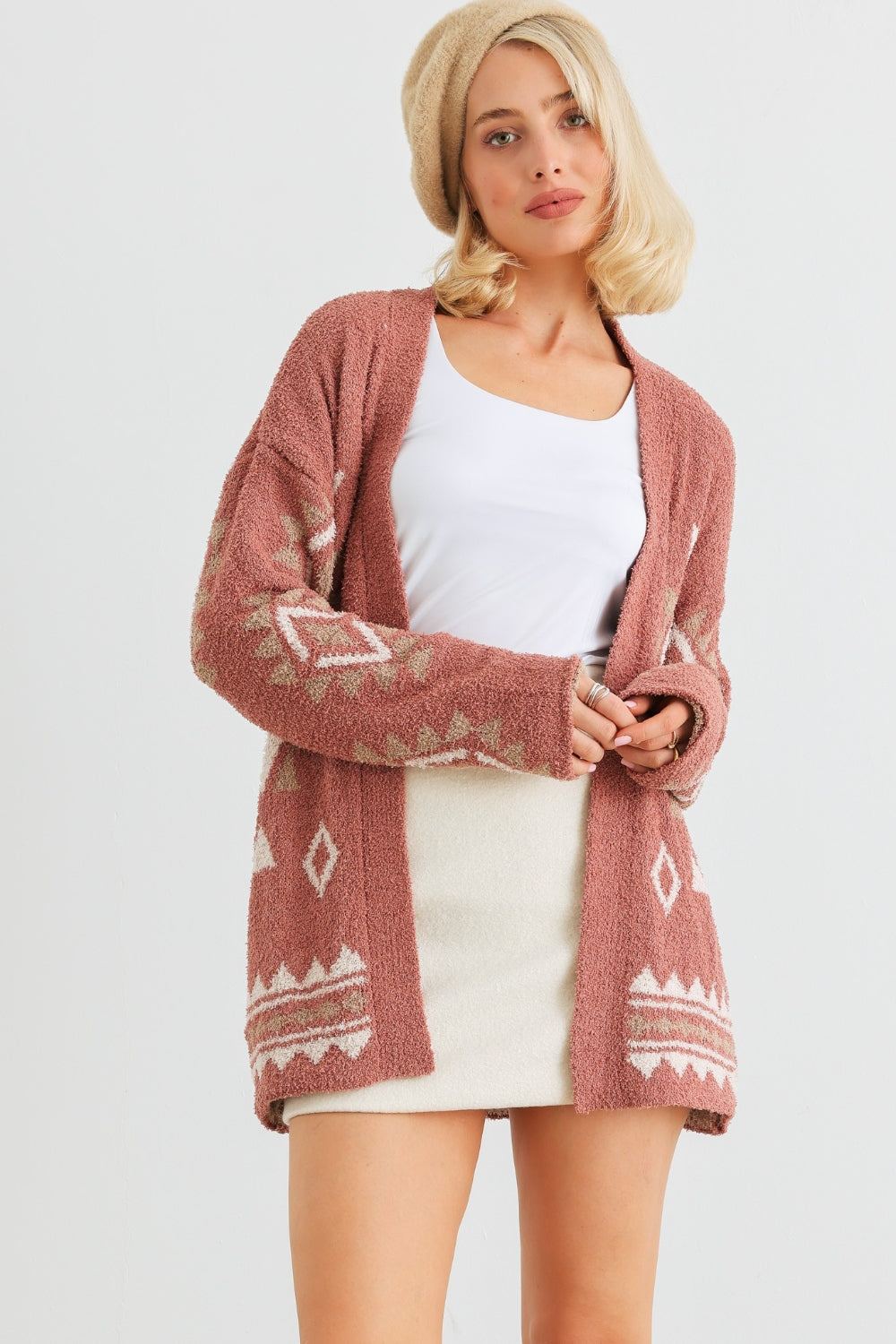 VERY J/Loveriche Open Front Long Sleeve Cardigan - Parsifale