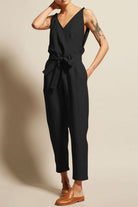 Full Size Surplice Sleeveless Jumpsuit - Parsifale