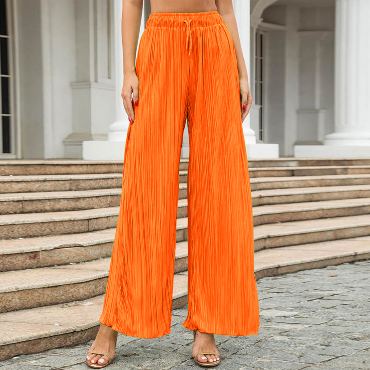 Drawstring Wide Leg Pants