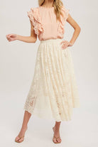 Lace High Waist Midi Skirt - Parsifale