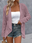 Eyelet Roll-Tab Sleeve Cardigan - Parsifale