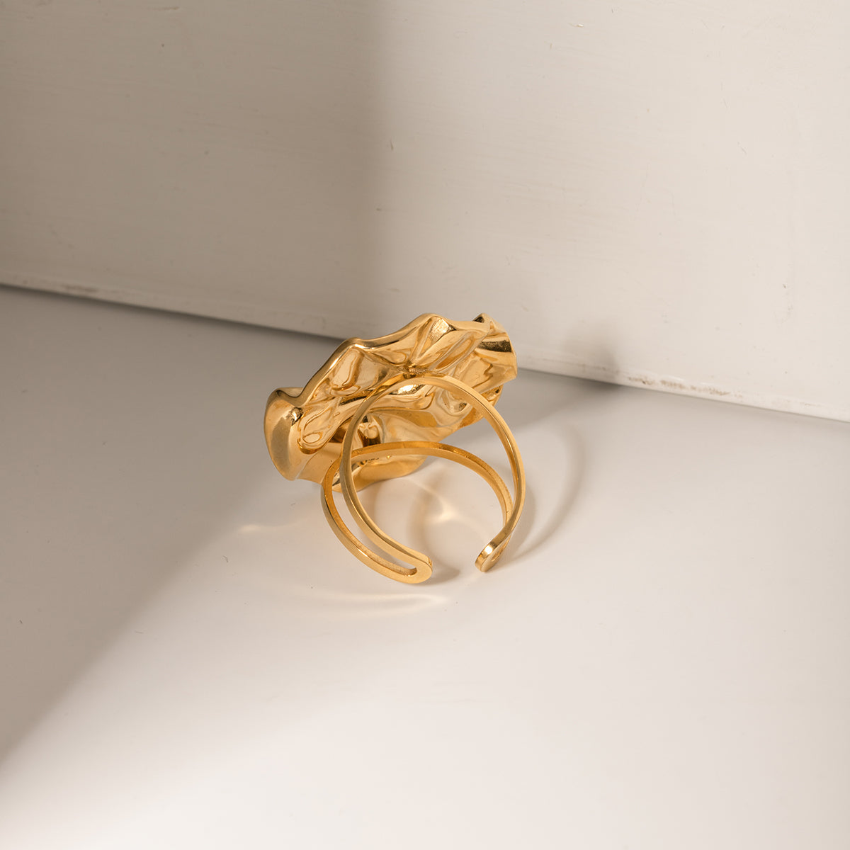 18K Gold-Plated Irregular Open Ring - Parsifale