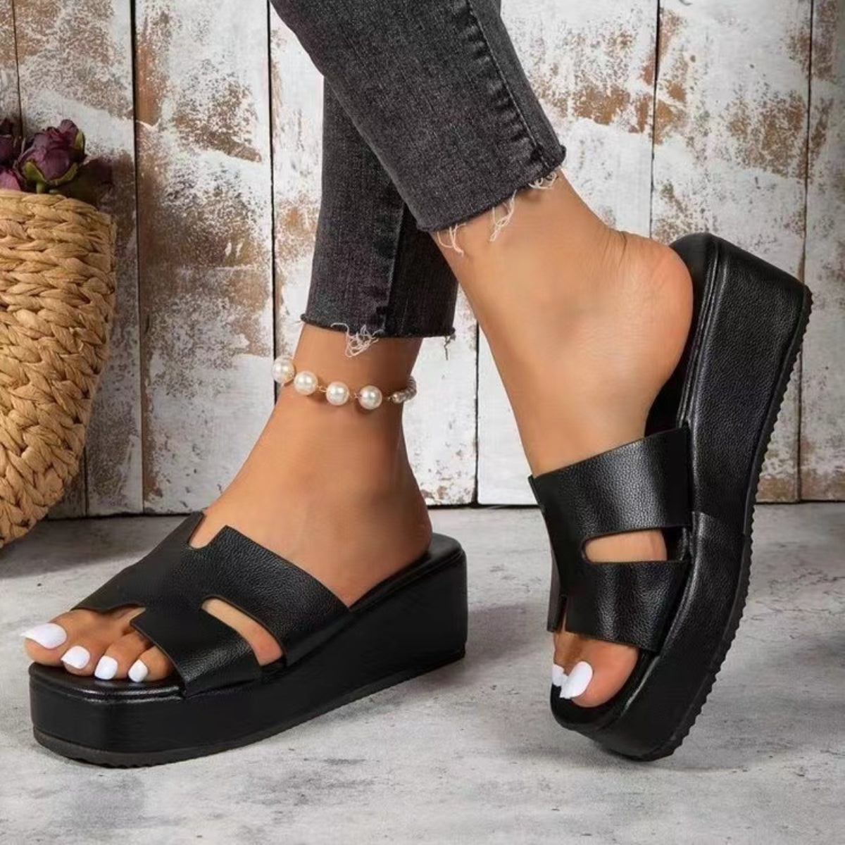 Open Toe Wedge Sandals - Parsifale