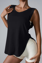 Slit Round Neck Active Tank - Parsifale