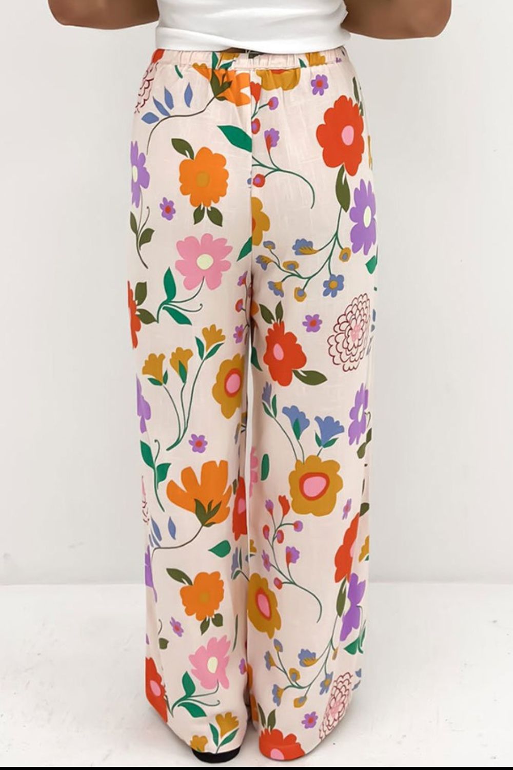 Drawstring Printed Pants with Pockets - Parsifale